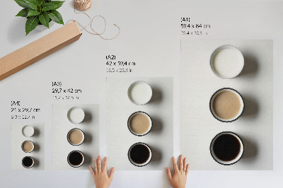 Poster Drei verschiedene Getränke, minimalistisch arrangiert