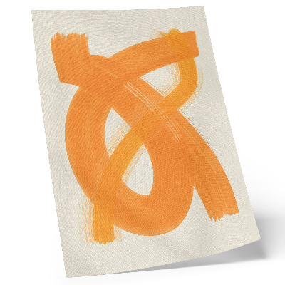 Poster Abstrakte, leuchtende orangefarbene Pinselstriche