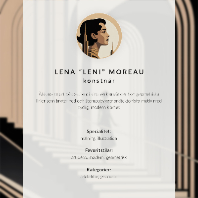 Wandposter Frauenprofil, geometrische Linien, modernistischer Stil