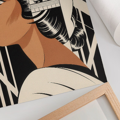 Wandposter Frauenprofil, geometrische Linien, modernistischer Stil