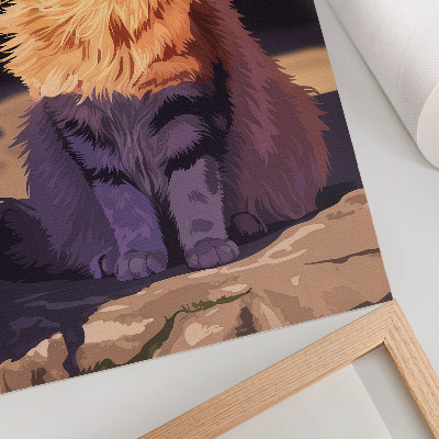 Poster Katze mit Text orange grau beige