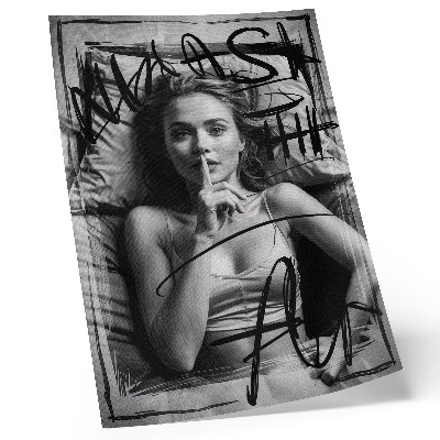 Wandposter Dynamische Linien in schwarz-weißen Graffiti-Figuren.