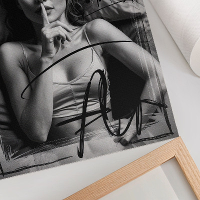 Wandposter Dynamische Linien in schwarz-weißen Graffiti-Figuren.