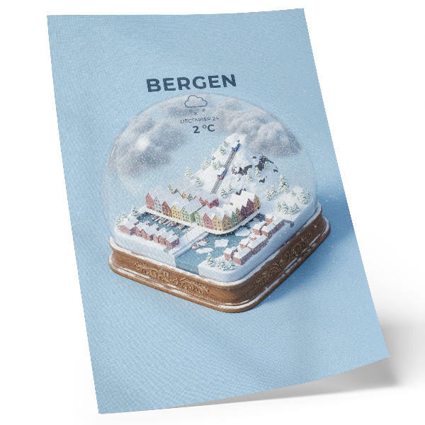 Kunstdruck leinwand Eine Miniaturstadt in einer Schneekugel