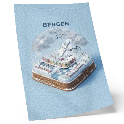Kunstdruck leinwand Eine Miniaturstadt in einer Schneekugel