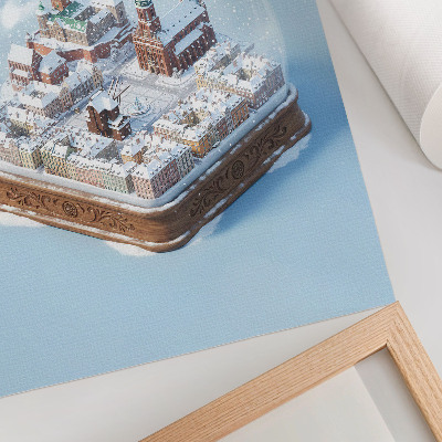 Wandposter Winterliches Danzig unter dem Schnee in einer Glaskugel