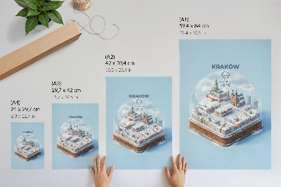 Wandposter Krakau unter einer Glaskuppel – Winteratmosphäre