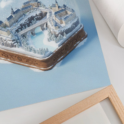 Poster Winterliche Stadtlandschaft unter einer weißen Schneedecke
