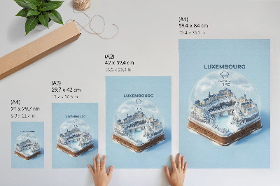 Poster Winterliche Stadtlandschaft unter einer weißen Schneedecke