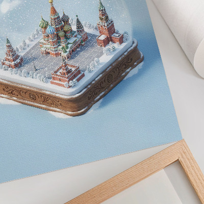 Kunstdruck leinwand Miniatur-Moskau in einer winterlichen Schneekugel
