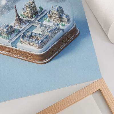 Kunstdruck leinwand Schneekugelmodell für Winter-Paris