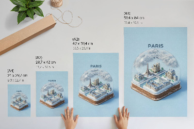 Kunstdruck leinwand Schneekugelmodell für Winter-Paris
