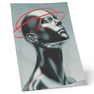 Wandposter Futuristische Skulptur, Modernität, Rot, Grau