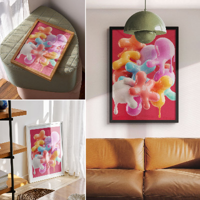 Kunstdruck leinwand Farbenfrohe abstrakte Formen im modernen Stil