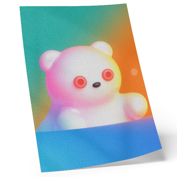 Wandposter Bunter Teddybär auf Farbverlaufshintergrund, moderner Stil