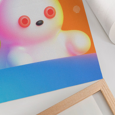 Wandposter Bunter Teddybär auf Farbverlaufshintergrund, moderner Stil