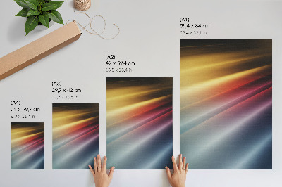 Wandposter Farbige Streifen von Gelb bis Marineblau