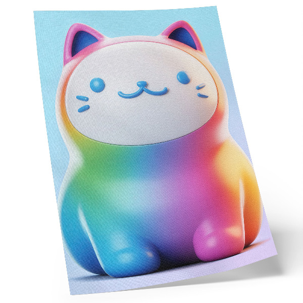 Poster Regenbogenkatze im modernen Farbverlauf