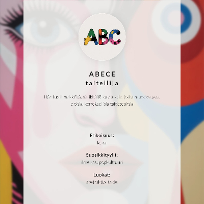 Wandposter Eine Figur mit intensiven Farben und einem fröhlichen Muster