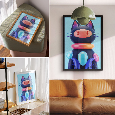 Poster Entzückende Kreatur, futuristische Atmosphäre, leuchtende Farben