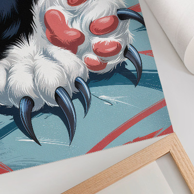Kunstdruck leinwand Katze mit Krallen, leuchtende Farben, intensive Dynamik