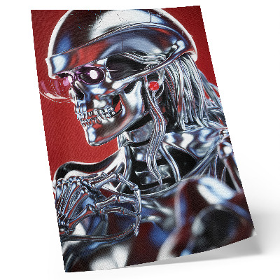 Poster Futuristisches Charaktermotiv schwarz rot