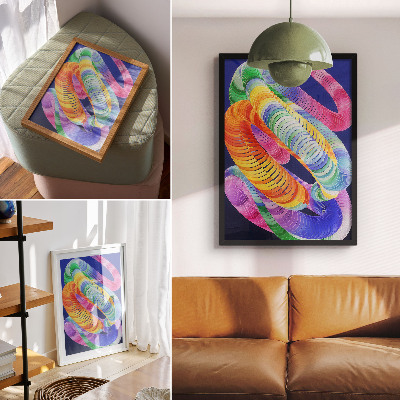 Kunstdruck leinwand Farbenfrohe Spiralen im abstrakten Stil