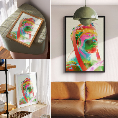 Wandposter Farbenfrohes futuristisches Charakterporträt