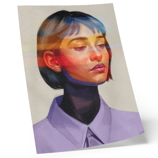 Poster Lebendige Farben, modernes minimalistisches Porträt