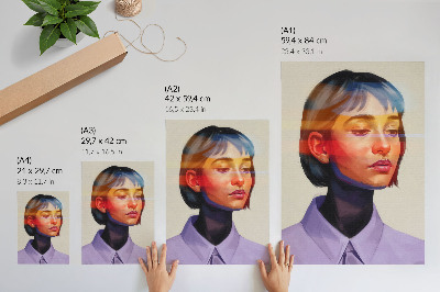 Poster Lebendige Farben, modernes minimalistisches Porträt