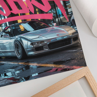Kunstdruck leinwand Sportwagen-Graffiti, modernes Stadtleben-Flair