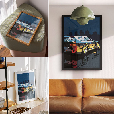 Kunstdruck leinwand Sportwagen, moderne Eleganz, Stadt bei Nacht