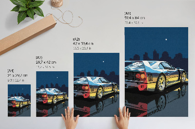 Kunstdruck leinwand Sportwagen, moderne Eleganz, Stadt bei Nacht