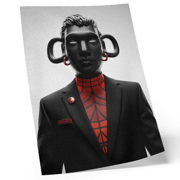 Wandposter Futuristisches Design mit schwarz-rotem Motiv