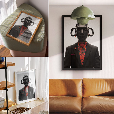 Wandposter Futuristisches Design mit schwarz-rotem Motiv