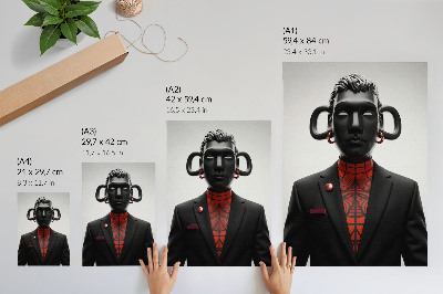 Wandposter Futuristisches Design mit schwarz-rotem Motiv