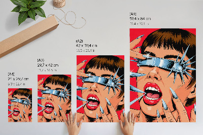 Wandposter Futuristische Elemente, intensive Farben, Dynamik