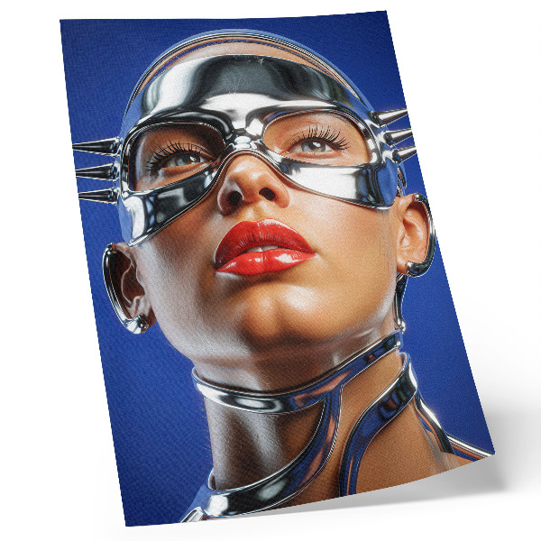 Poster Futuristische Figur, intensive Farben, Modernität