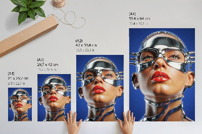 Poster Futuristische Figur, intensive Farben, Modernität