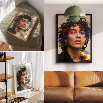 Kunstdruck leinwand Farbige Akzente, intensive Modernität, Dynamik