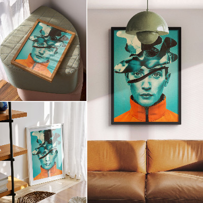 Wandposter Kontrastierende Farben, Surrealismus, dynamische Formen