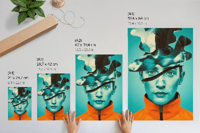 Wandposter Kontrastierende Farben, Surrealismus, dynamische Formen