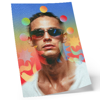 Poster Saftige Palette abstrakter Formen, dynamisches Porträt