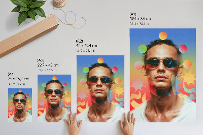 Poster Saftige Palette abstrakter Formen, dynamisches Porträt