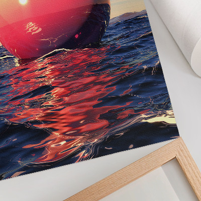Kunstdruck leinwand Ein riesiger Ball auf dem Wasser in warmen Farben