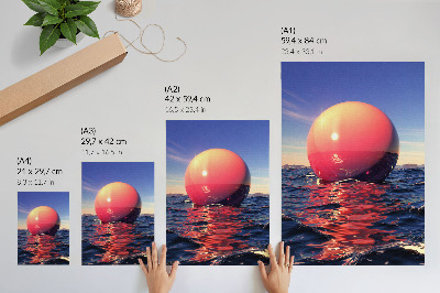 Kunstdruck leinwand Ein riesiger Ball auf dem Wasser in warmen Farben