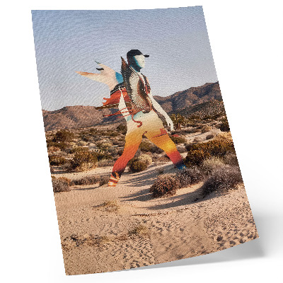 Wandposter Figur im surrealen Wüstenmotiv