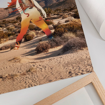 Wandposter Figur im surrealen Wüstenmotiv
