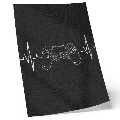 Poster Minimalistisches Gaming-Theme, schwarz-weißes Herz
