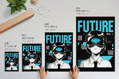 Poster Eine moderne Figur in VR-Brille